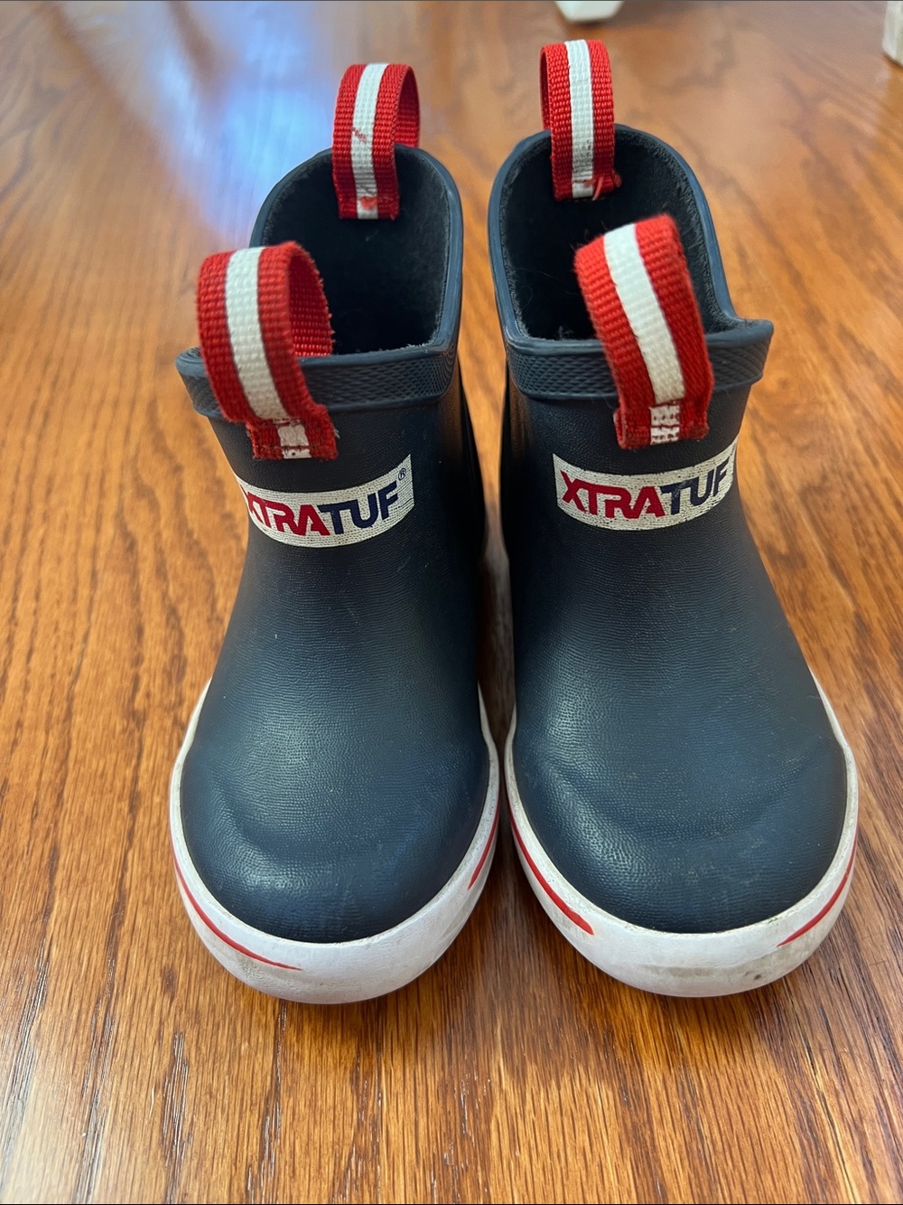 XTRATUF Kids' Navy Rain & Snow Boots with Red Trim